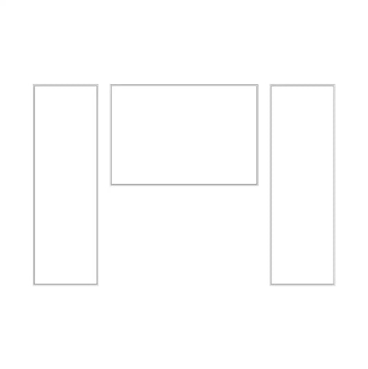 Renter Friendly Peel and Stick Wall Panels layout drawing with frame dimensions alternate view