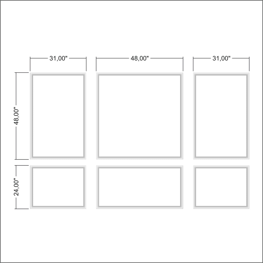 Office wall molding with flat frames behind a home office desk