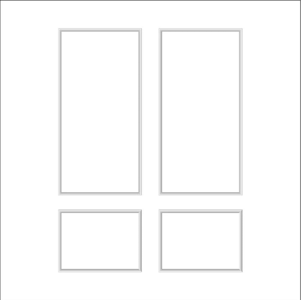DIY picture frame molding frames with mitered corners on a wall