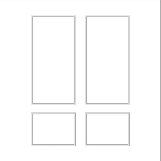 DIY picture frame molding frames with mitered corners on a wall