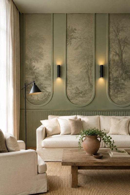 Molding for archway look with a U shaped arched wall molding kit on a flat wall