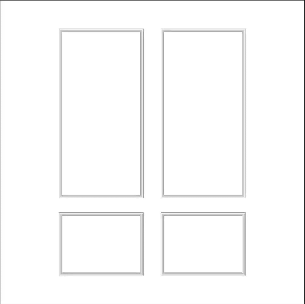 Peel and Stick Wall Molding Kit layout drawing with frame dimensions