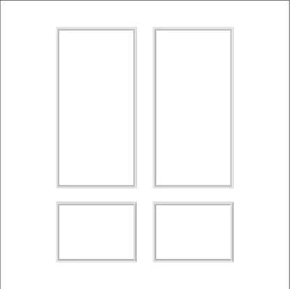 Peel and Stick Wall Molding Kit layout drawing with frame dimensions