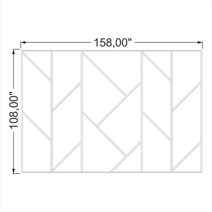 Asymmetric Wall Molding Kit layout drawing with frame dimensions