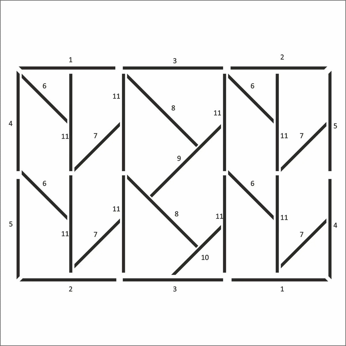 Asymmetric Wall Molding Kit numbered piece assembly diagram