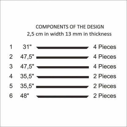 Bedroom Headboard Accent Wall cut list: strip lengths and piece counts