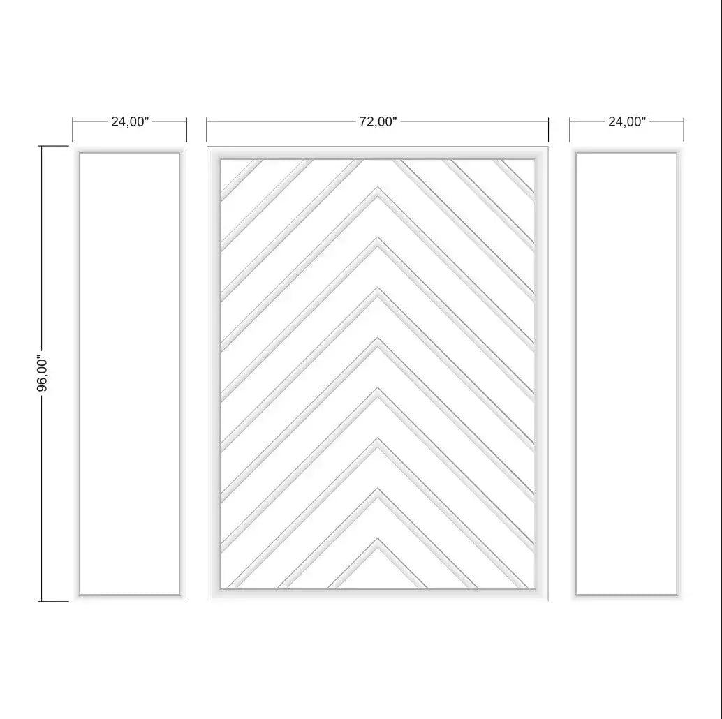Bedroom Wall Molding Kit layout drawing with frame dimensions