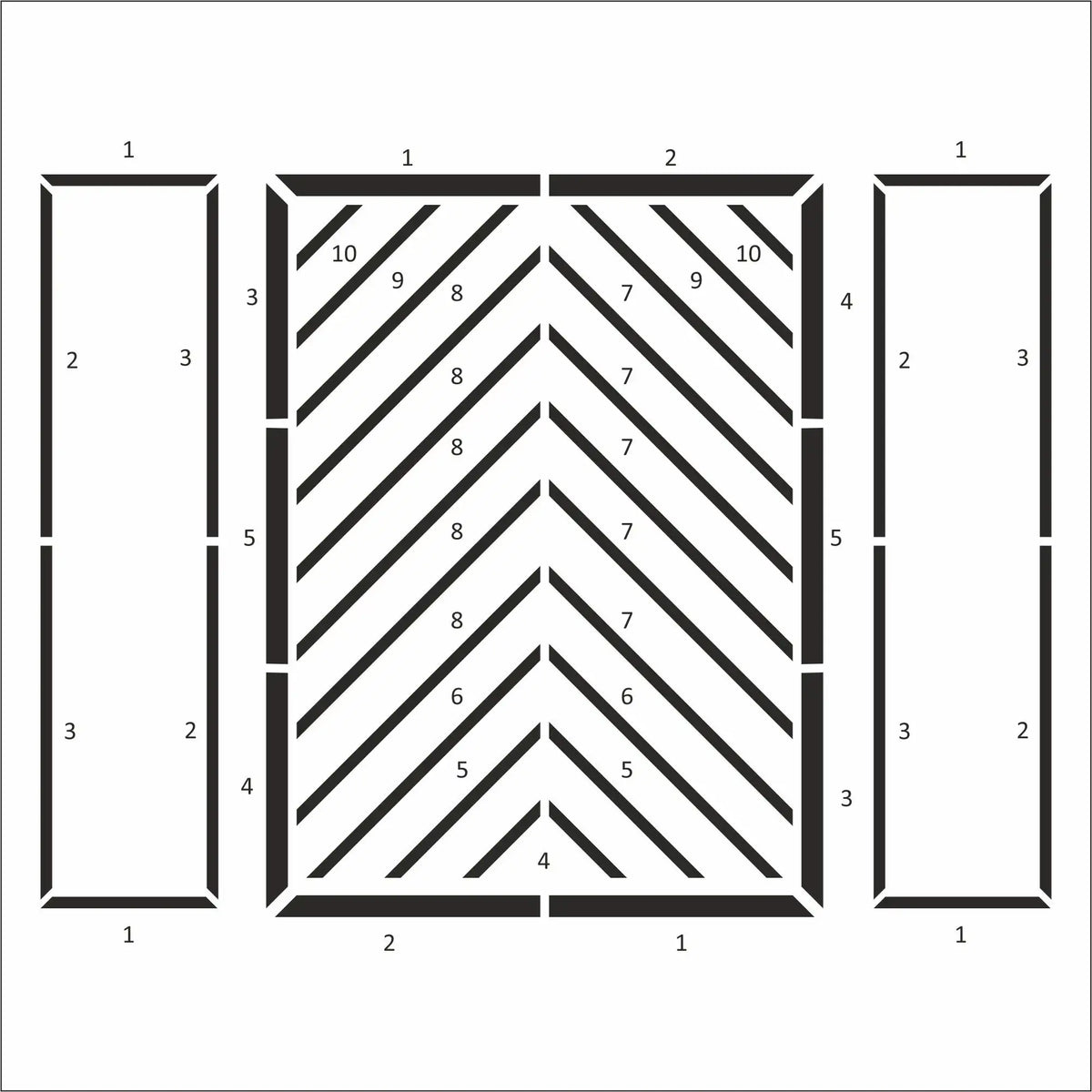 Bedroom Wall Molding Kit alternate layout drawing