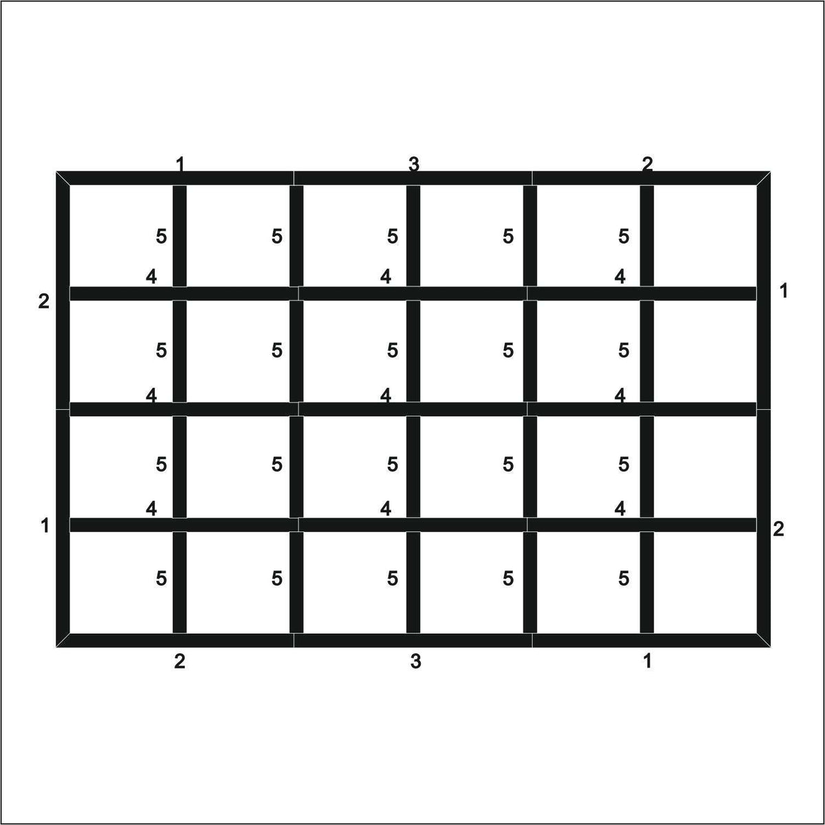 Board and Batten Accent Wall Panels layout drawing with frame dimensions