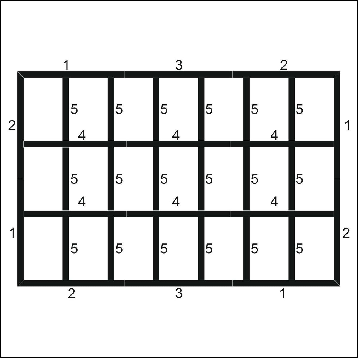 Board and Batten Decorative Wall Panels layout drawing with frame dimensions