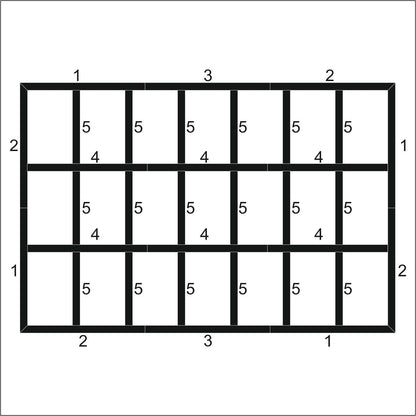 Board and Batten Decorative Wall Panels layout drawing with frame dimensions