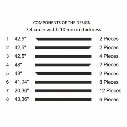 Board and Batten Wall Trim cut list: strip lengths and piece counts