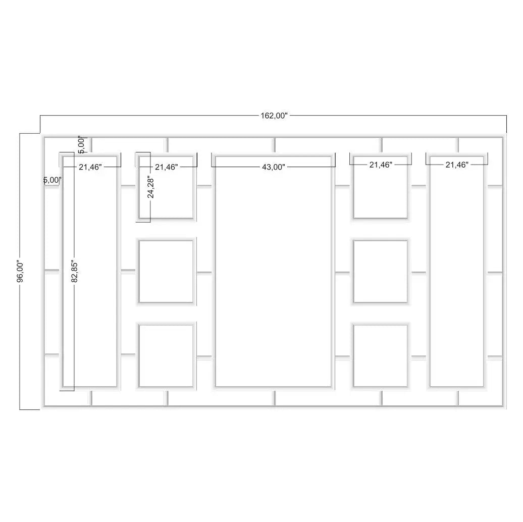 Shadow Box Molding Kit layout drawing with frame dimensions