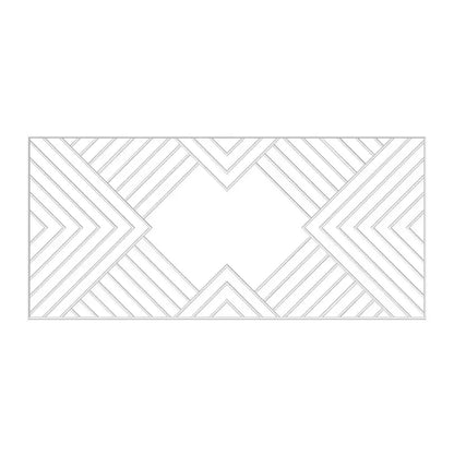 Contemporary Box Molding Wall Paneling layout drawing with frame dimensions