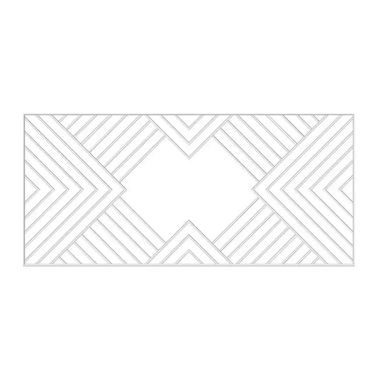 Contemporary Box Molding Wall Paneling layout drawing with frame dimensions alternate view