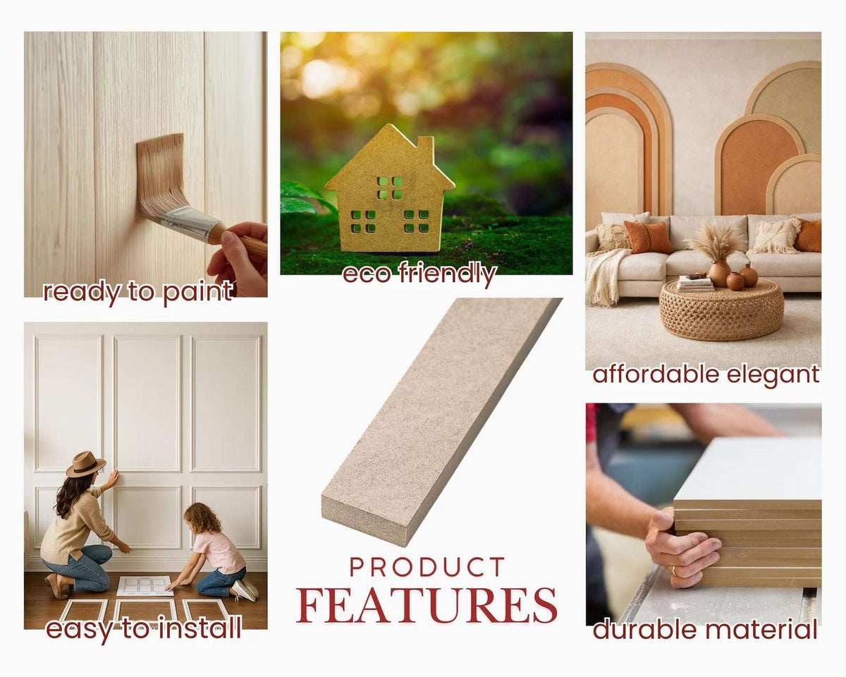 Arched Wall Molding features: ready to paint, easy to install, durable