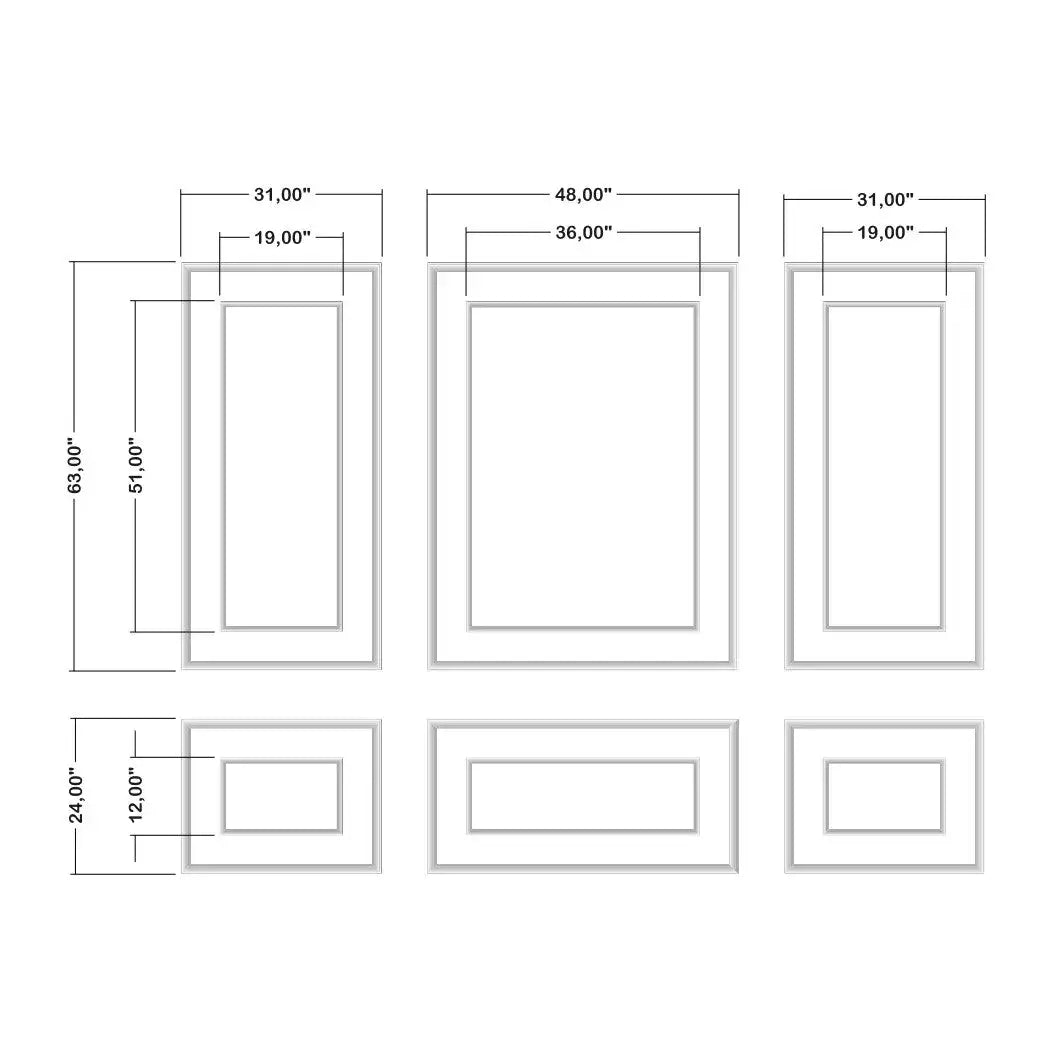 Dining Room Wainscoting numbered piece assembly diagram
