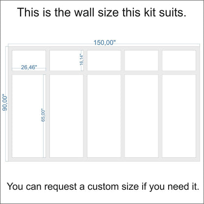 Wall size the DIY Board and Batten Wall Panels fits (custom sizes available)