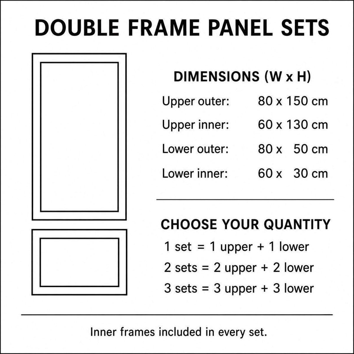 Double Picture Frame Molding Set dimensions and package contents