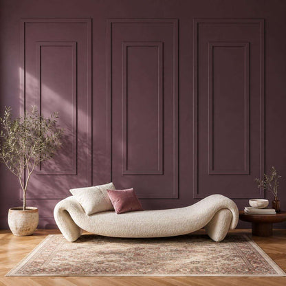 Double Wall Molding Kit, plum double picture frame wall molding in a living room