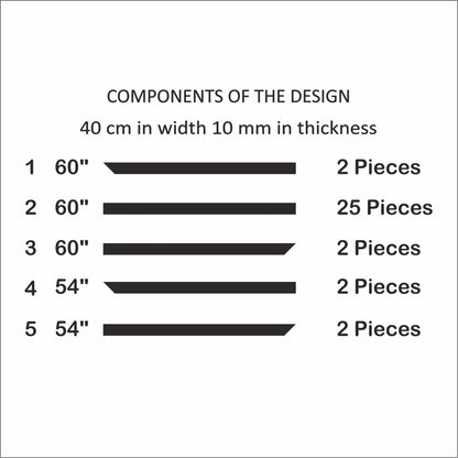 Flat Wall Molding Kit cut list: strip lengths and piece counts