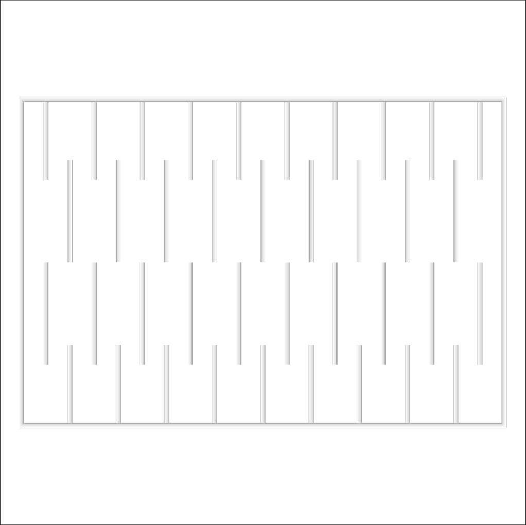 Flat Wall Paneling Kit layout drawing with frame dimensions