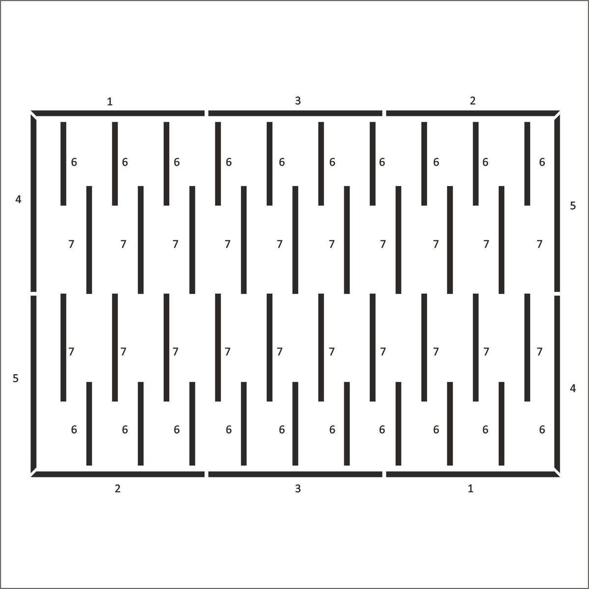 Flat Wall Paneling Kit frame outline layout