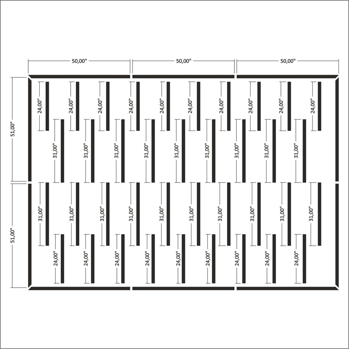 Flat Wall Paneling Kit alternate layout drawing