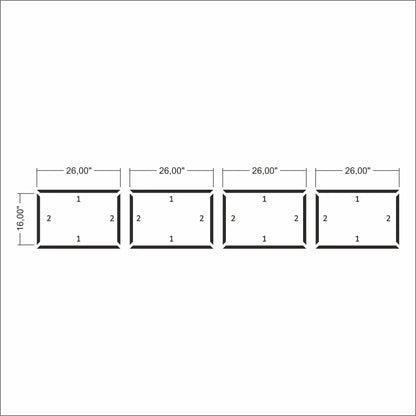 Half Wall Paneling Kit layout drawing with frame dimensions