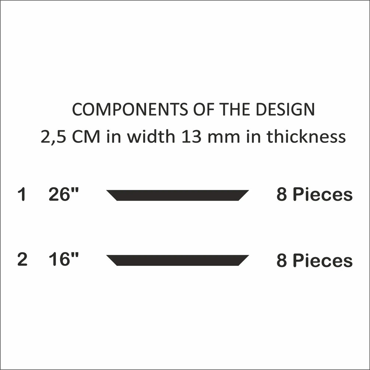 Half Wall Paneling Kit cut list: strip lengths and piece counts