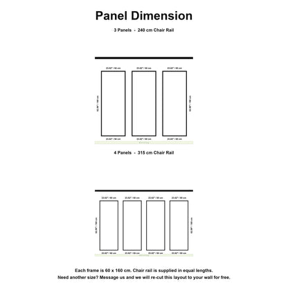 Half Wall Paneling Kit dimensions and package contents