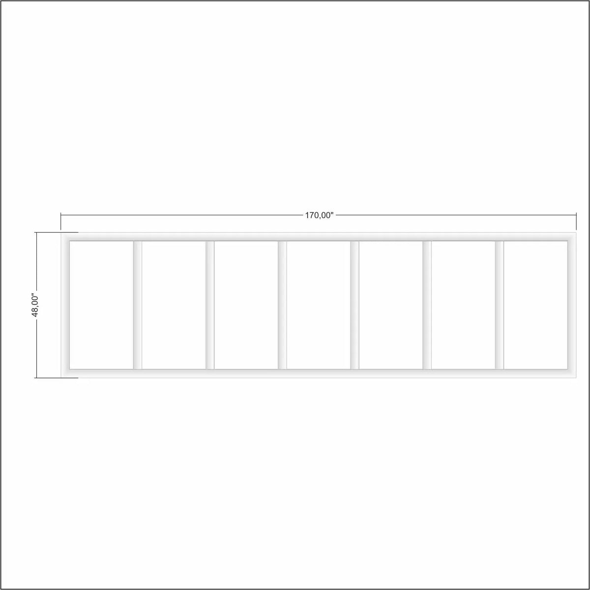 Half Wall Paneling layout drawing with frame dimensions