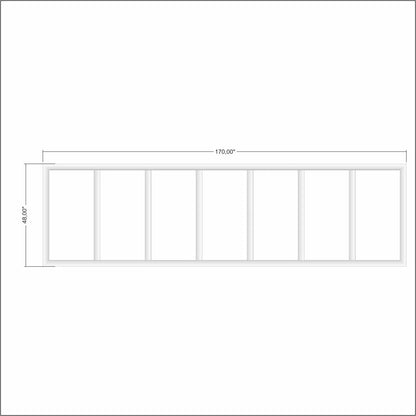 Half Wall Paneling layout drawing with frame dimensions