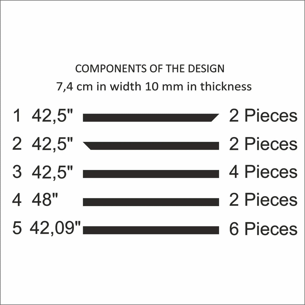 Half Wall Paneling cut list: strip lengths and piece counts