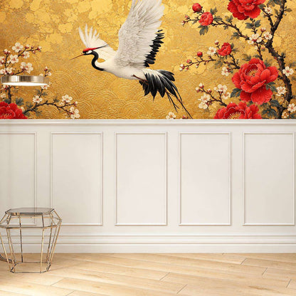 Half Wall Wainscoting Kit with 6 cm Chair Rail, white half wall wainscoting below floral wallpaper