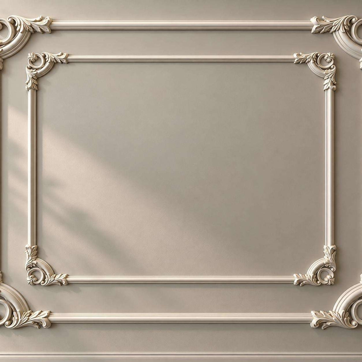 Picture frame molding with ornate corner appliques