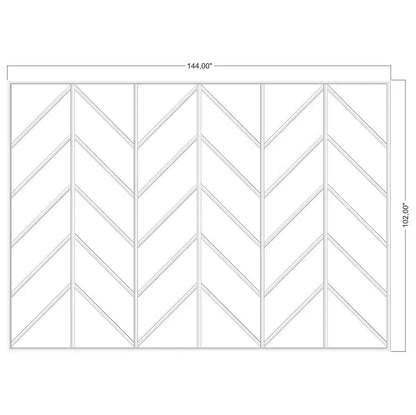 Herringbone Wall Molding Kit layout drawing with frame dimensions