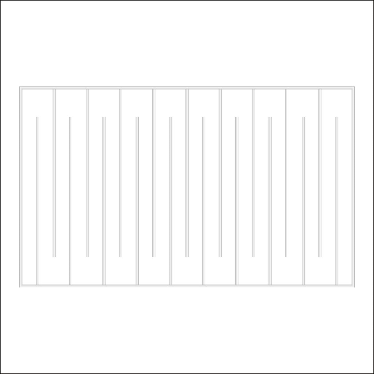 Minimalist Wall Paneling layout drawing with frame dimensions