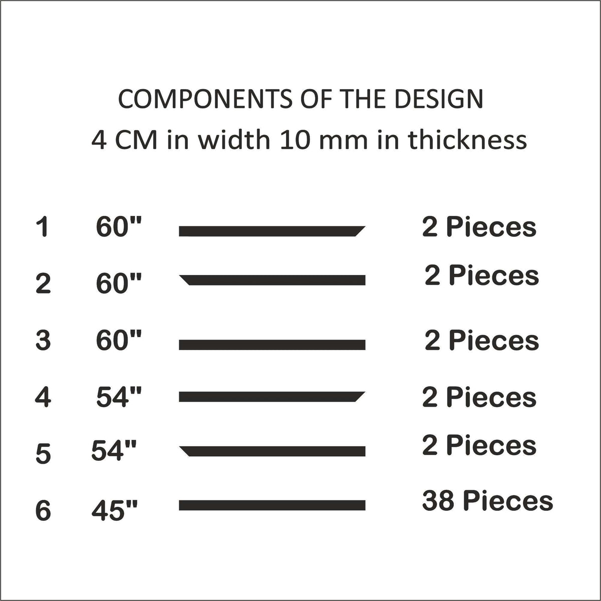 Minimalist Wall Paneling cut list: strip lengths and piece counts