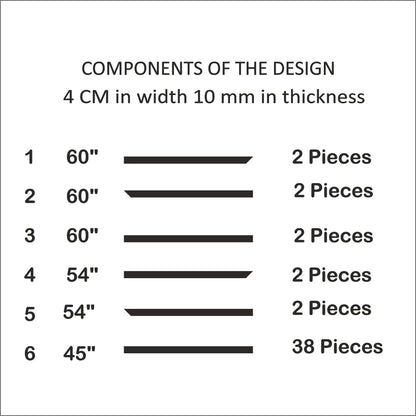 Minimalist Wall Paneling cut list: strip lengths and piece counts
