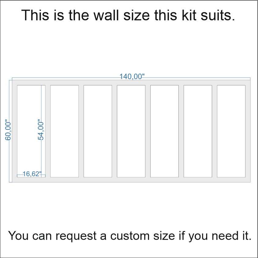 Wall size the Modern Farmhouse Shaker Wall Panels fits (custom sizes available)