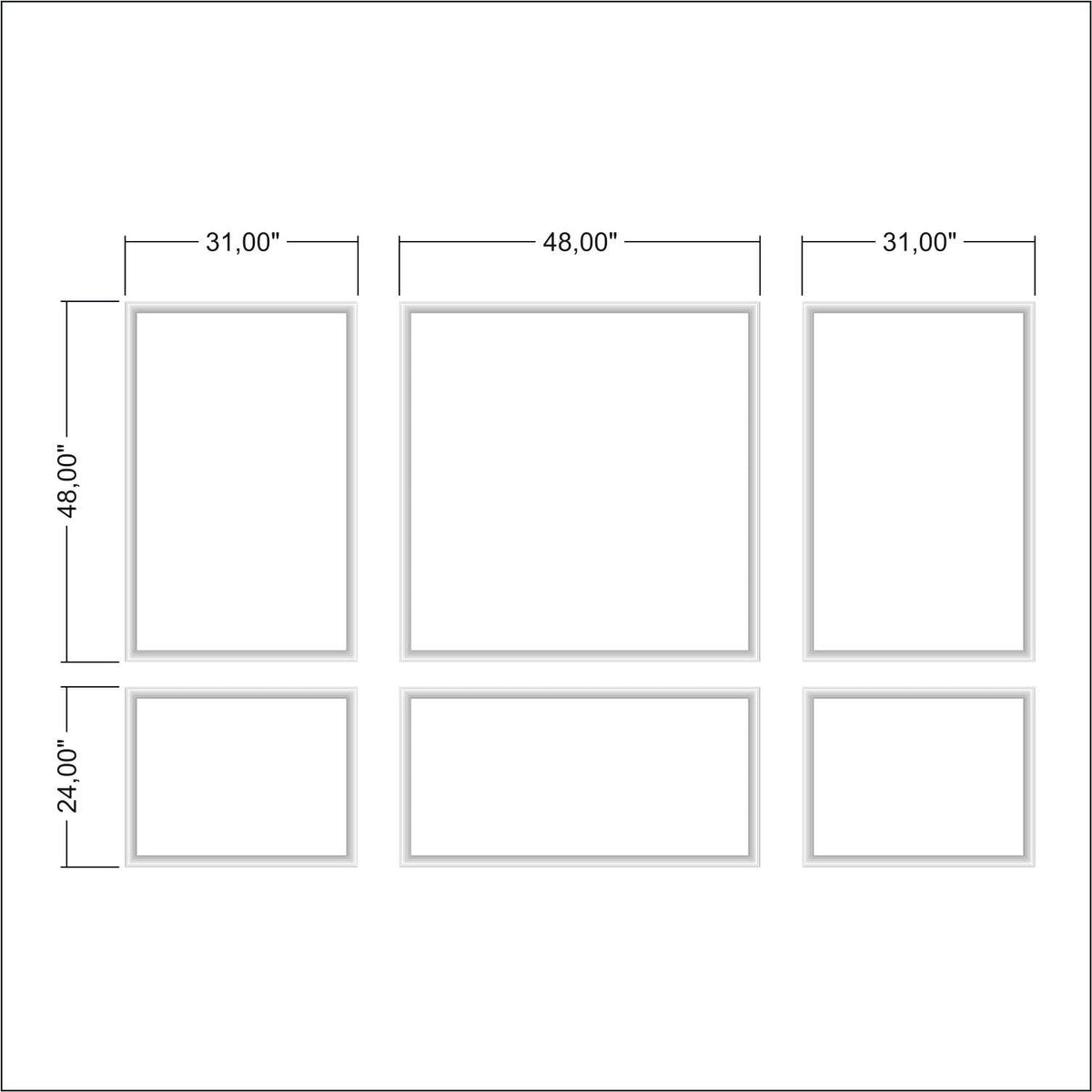 Modern Wall Trim Kit layout drawing with frame dimensions