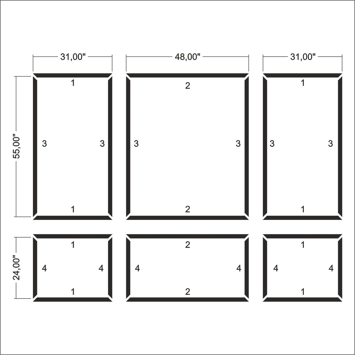 Modern Wall Trim Kit frame outline layout