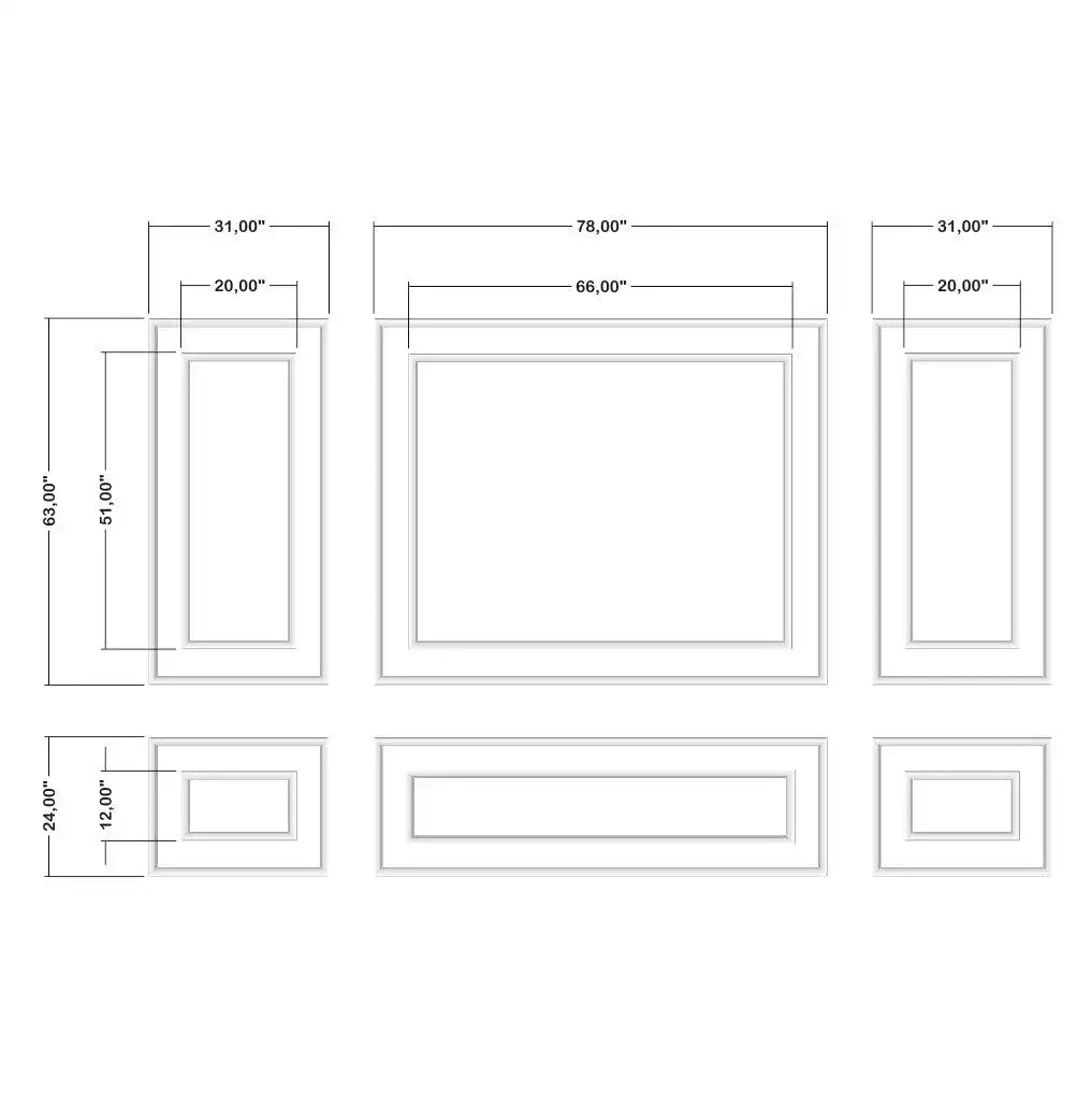 Nursery Box Molding Kit layout drawing with frame dimensions