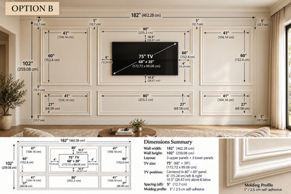Jeremy Custom Order – 6 Frame Self-Adhesive TV Wall Molding Kit