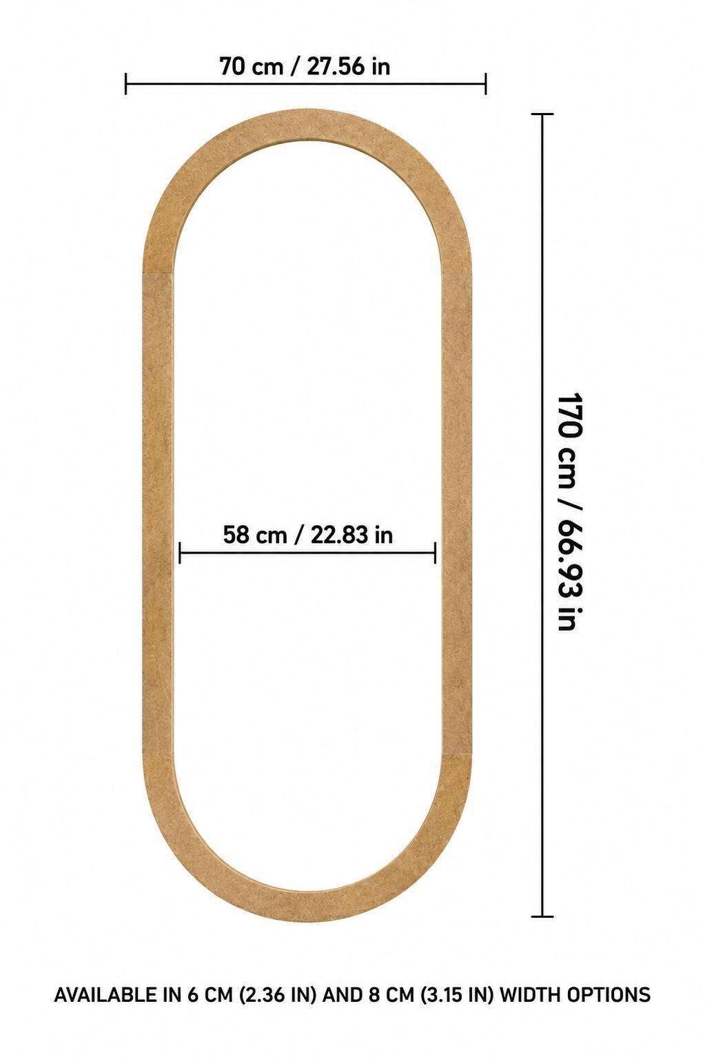 Oval Feature Wall Panels dimensions and package contents
