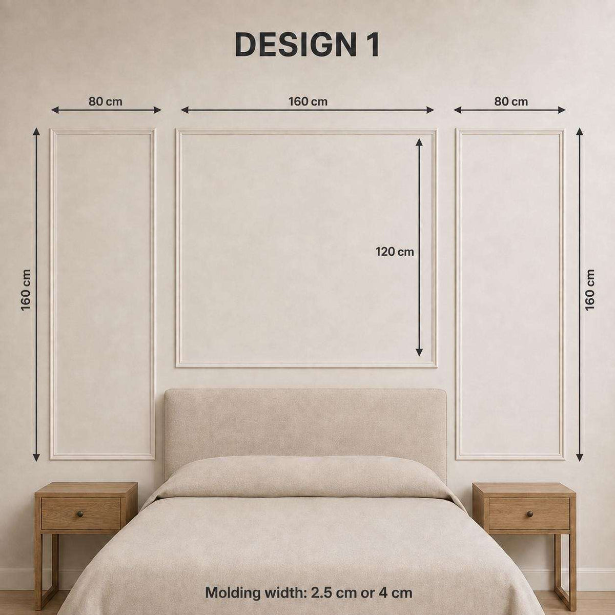 Peel and Stick Picture Frame Molding Set dimensions and package contents