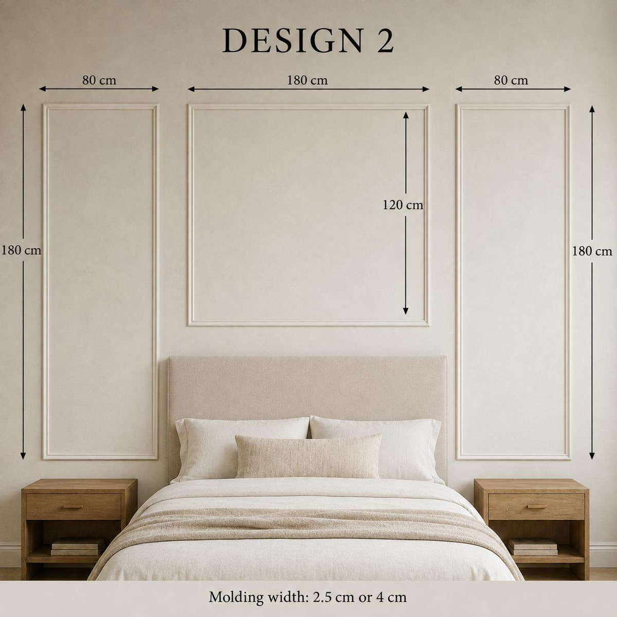 Peel and Stick Picture Frame Molding Set panel dimension guide