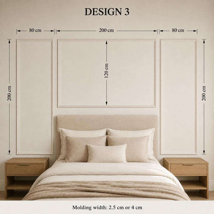 Peel and Stick Picture Frame Molding Set size options chart