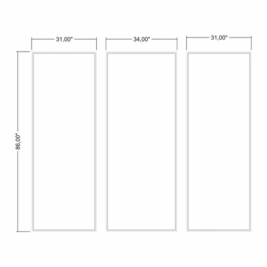 Peel and Stick Wainscoting Kit layout drawing with frame dimensions alternate view